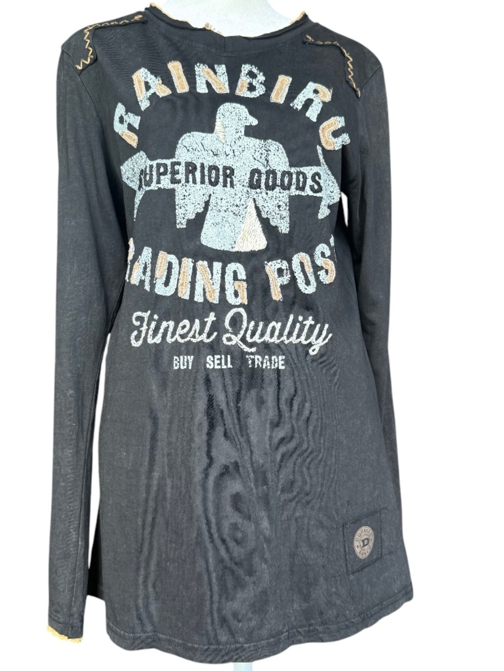 Double D Ranch Black "Rainbird Trading Post" Long Sleeve Tee Shirt Sz M - Picture 3 of 7
